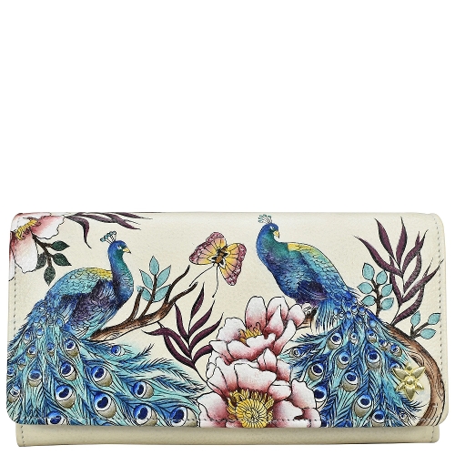 PRETTY PEACOCKS FLAP WALLET