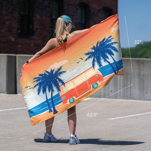 RETRO SUNSET CAR SEAT COVER TOWEL - Perspective 2