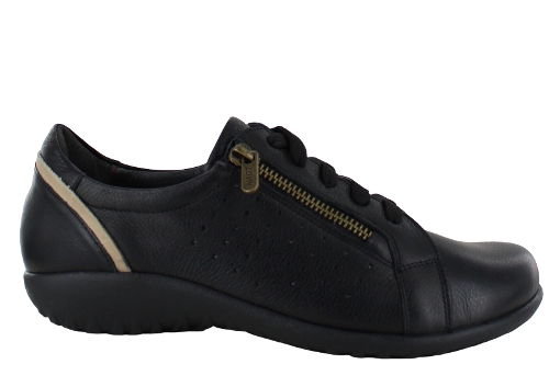 SOFT BLACK LTHR/KHAKI BEIGE MOKO