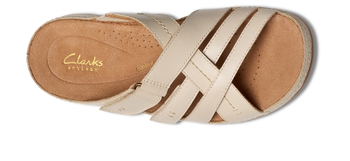 CREME LEATHER CECILY SLIDE - Perspective 3