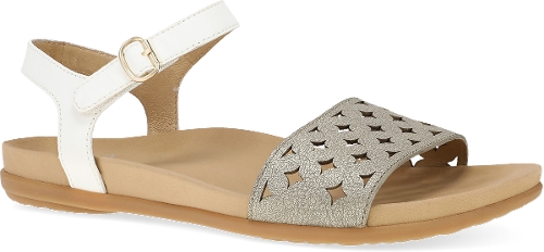 PLATINO/WHITE LEATHER JODIE