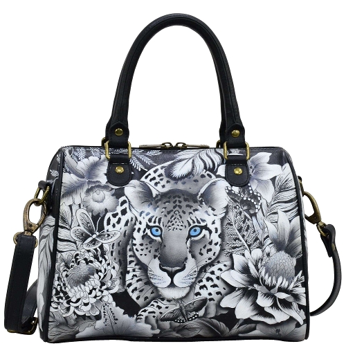 CLEOPATRAS LEOPARD ZIP CONVERTIBLE SATCHEL