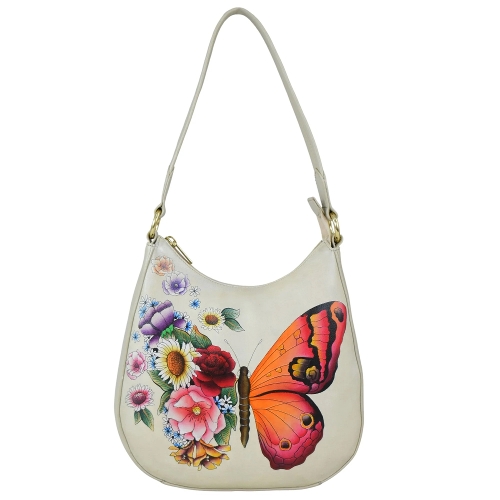 BUTTERFLY BLOOMS LARGE NORTH SOUTH HOBO